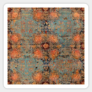 Mystical Tapestry: Vintage Indian Rug Reverie Sticker